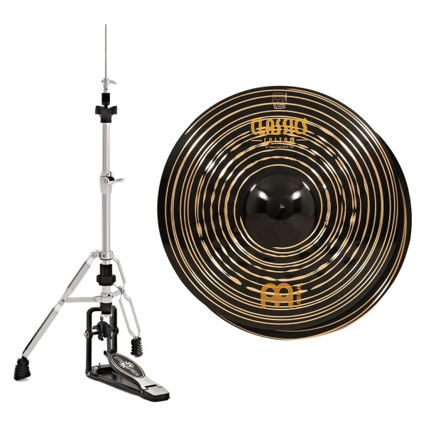 Meinl Classics Custom Dark 14" Heavy Hi-Hats & Heavy Duty Two-Leg Hi-Hat Stand by Gear4music