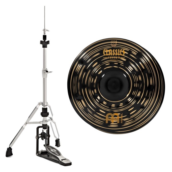 Meinl Classics Custom Dark 13'' Hi-Hats & Heavy Duty Two-Leg Hi-Hat Stand by Gear4music
