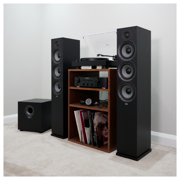 ELAC Debut F6.2 Floorstanding Speaker (Pair), Black Ash - lifestlye 2