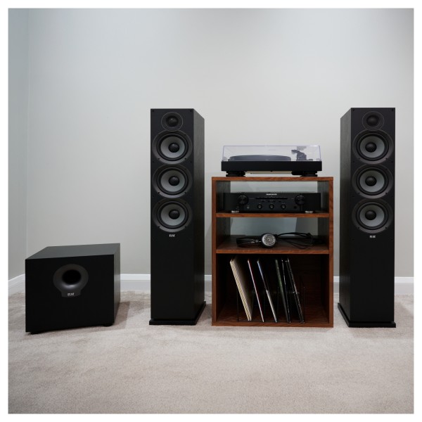ELAC Debut F6.2 Floorstanding Speaker (Pair), Black Ash - lifestlye 4