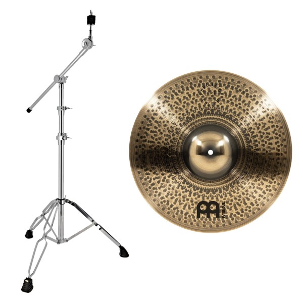 Meinl Pure Alloy Custom 18" Medium Thin Crash & Heavy Duty Cymbal Boom Stand by Gear4music