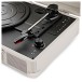 AVCOM Suitcase Turntable with Active Speakers, Cream & White