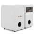 AVCOM Suitcase Turntable with Active Speakers, Cream & White