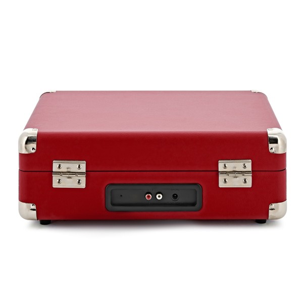 AVCOM Suitcase Turntable with Active Speakers, Red & Black