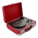 AVCOM Suitcase Turntable with Active Speakers, Red & White