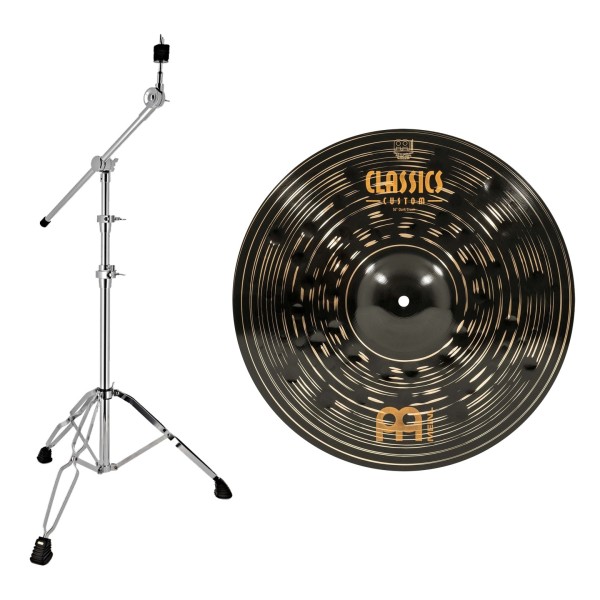 Meinl Classics Custom Dark 16'' Crash & Heavy Duty Cymbal Boom Stand by Gear4music