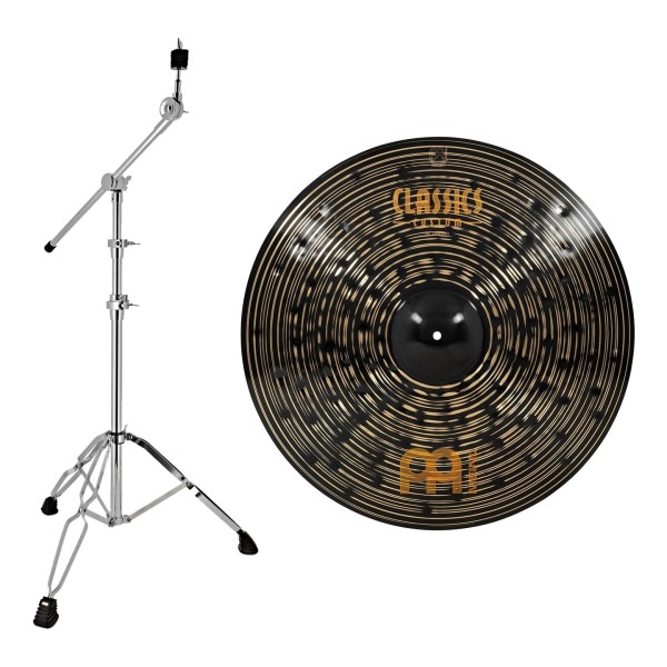 Meinl Classics Custom Dark 24" Ride & Heavy Duty Cymbal Boom Stand by Gear4music