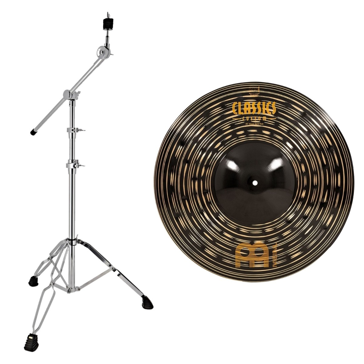 Click to view product details and reviews for Meinl Classics Custom Dark 20 Heavy Ride Heavy Duty Cymbal Boom Stand By Gear4music.