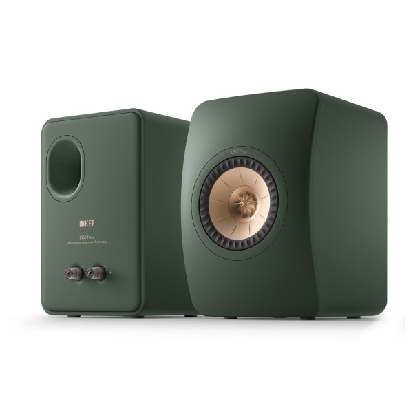 KEF LS50 Meta Speakers (Pair), Moss Green - dual angle 