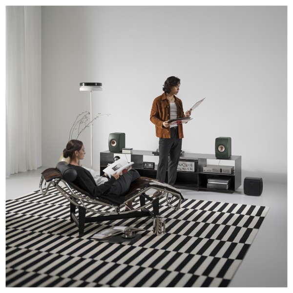 KEF LS50 Meta Speakers (Pair), Moss Green - lifestyle 2 