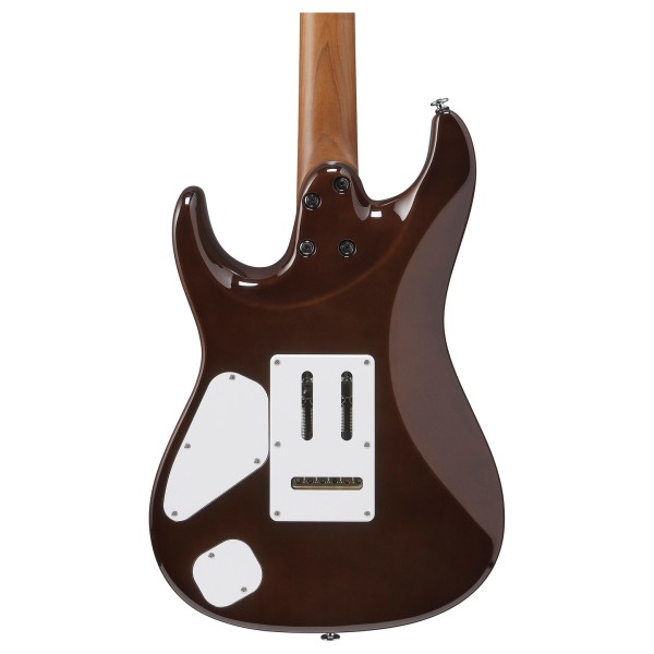 Ibanez AZ2204NJA Prestige, Tobacco Sunburst - BACK OF BODY CLOSEUP