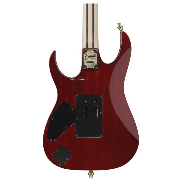 Ibanez RG8565R J Custom, Charmant Wine Red - BACK OF BODY CLOSEUP