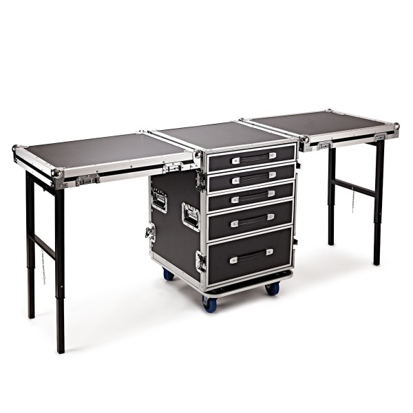 Trojan Pro 5-Drawer Dual Table Heavy-Duty Wheeled Flight Case
