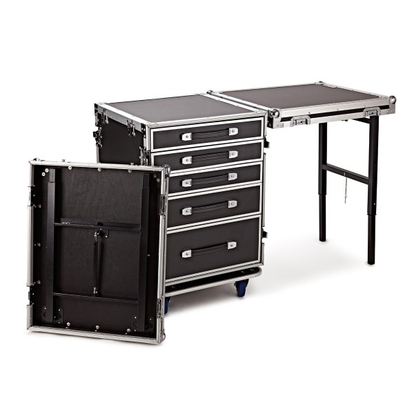 Trojan Pro 5-Drawer Dual Table Heavy-Duty Wheeled Flight Case