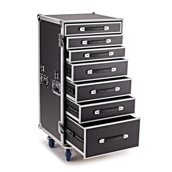 Trojan Pro 7 Drawer Single Table Heavy Duty Wheeled Flight Case