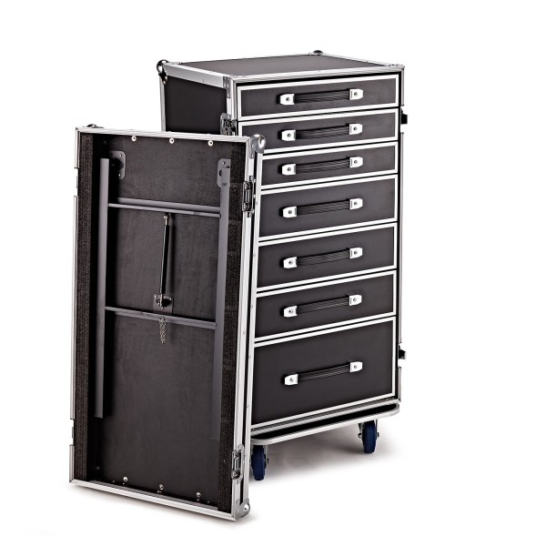 Trojan Pro 7 Drawer Single Table Heavy Duty Wheeled Flight Case