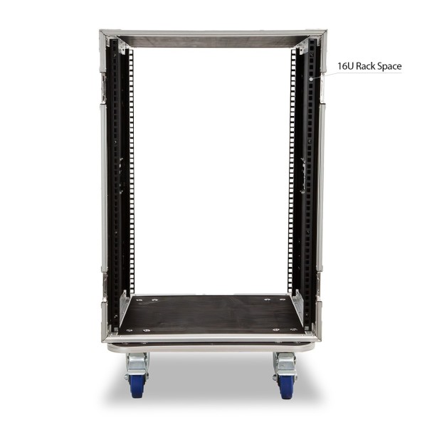 Trojan Pro 16U Heavy-Duty Wheeled Rack Flight Case