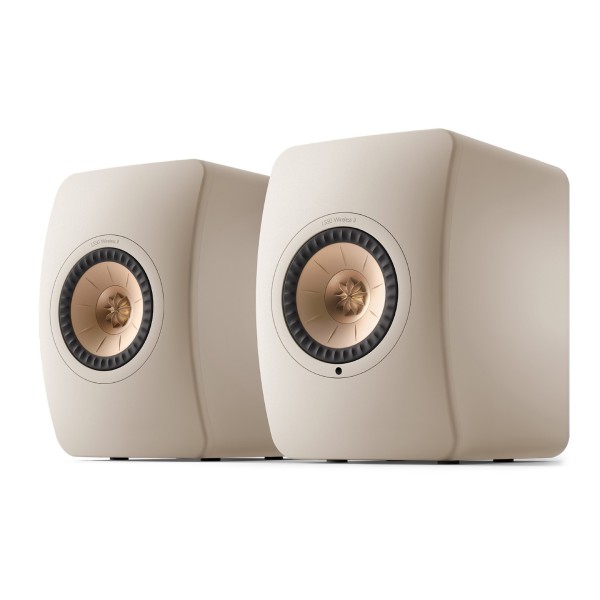 KEF LS50W MKII Wireless Speakers (Pair), Sand Shell - main 