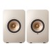 KEF LS50W MKII Wireless Speakers (Pair), Sand Shell - front 