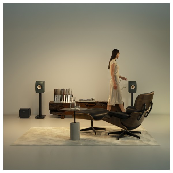 KEF LS50W MKII Wireless Speakers (Pair), Moss Green - lifestyle 3