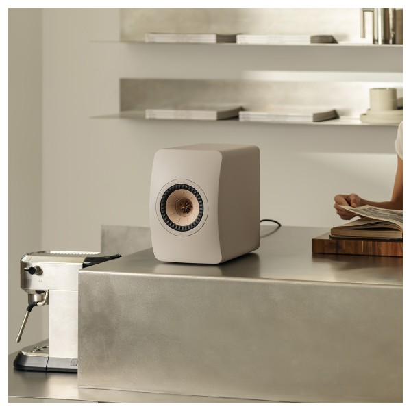 KEF LS50W MKII Wireless Speakers (Pair), Sand Shell - lifestyle 7