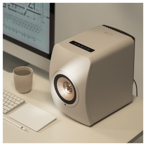 KEF LS50W MKII Wireless Speakers (Pair), Sand Shell - lifestyle 9