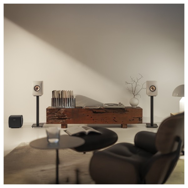 KEF LS50W MKII Wireless Speakers (Pair), Sand Shell - lifestyle 10