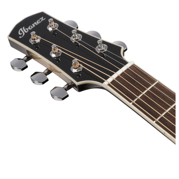 Ibanez AAM370M1CE, Transparent Panda High Gloss Finish - HEADSTOCK