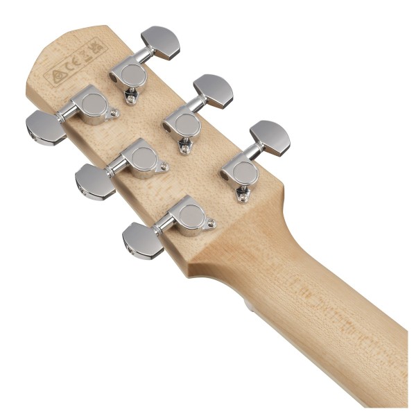 Ibanez AAM370M2E, Transparent Antique White Ice Blue Open Pore - BACK OF HEADSTOCK