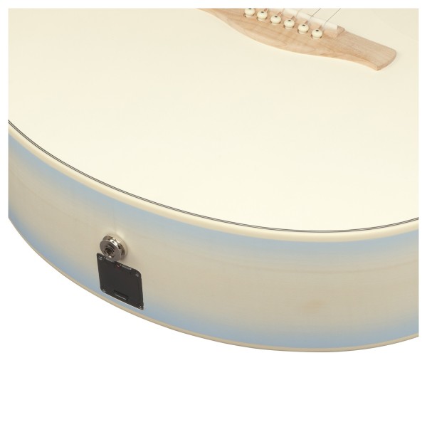 Ibanez AAM370M2E, Transparent Antique White Ice Blue Open Pore - BATTERY COMPARTMENT AND JACK SOCKET