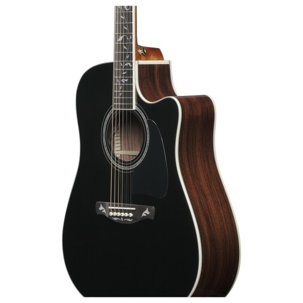 Ibanez AW391RCE, Black High Gloss Top, Natural High Gloss Back and Sides - LOWER EDGE
