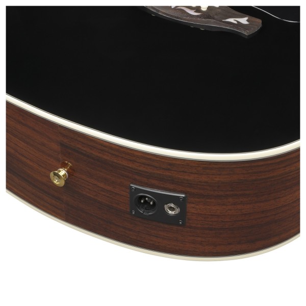 Ibanez AW391RCE, Black High Gloss Top, Natural High Gloss Back and Sides - CONNECTORS