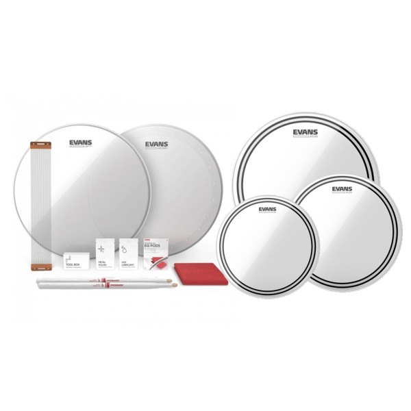 Evans EC2 Clear Standard Tom Pack & 14" Snare TuneUp Kit