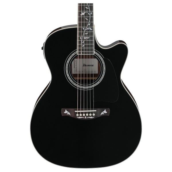 Ibanez AC391RCE, Black High Gloss Top, Natural High Gloss Back and Sides - FRONT OF BODY
