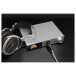 Topping A Series A70 Pro Desktop Headphone Amplifier, Silver - Lifestyle image with headphone connection