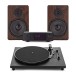 AVCOM Contemporary Turntable with Amplifier and Speakers, Walnut