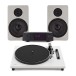 AVCOM Contemporary Turntable with Amplifier and Speakers, White