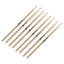 Promark Rebound 7A Long Hickory Drumsticks Acorn Wood Tip, 4 Paar Value Bundle
