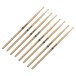 Promark Rebound 7A Long Hickory Drumsticks Acorn Wood Tip, 4 Pair Value Bundle