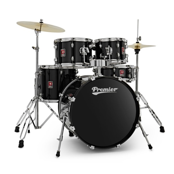 Premier Revolution 20” 5pc Low Volume Drum Kit Bundle, Black