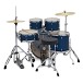 Premier Revolution 20” 5pc Low Volume Drum Kit Bundle, Blue Stardust