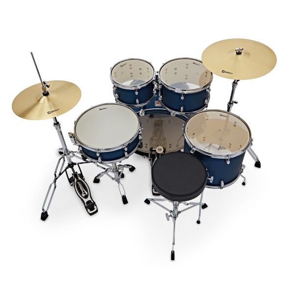 Premier Revolution 20” 5pc Low Volume Drum Kit Bundle, Blue Stardust