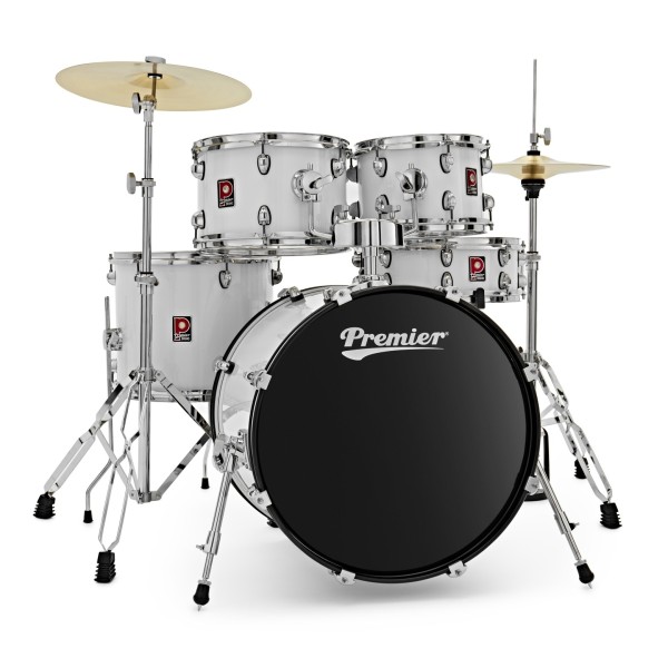 Premier Revolution 20” 5pc Low Volume Drum Kit Bundle, White