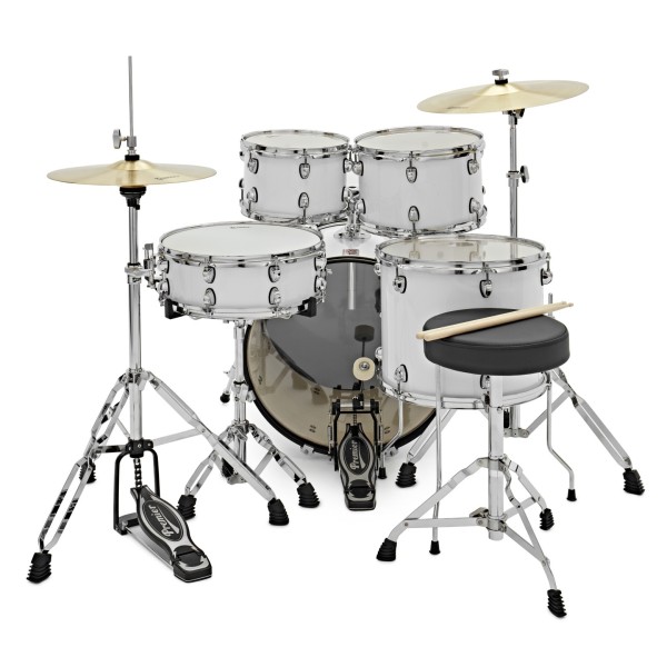 Premier Revolution 20” 5pc Low Volume Drum Kit Bundle, White