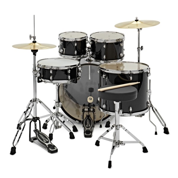 Premier Revolution 22” 5pc Low Volume Drum Kit Bundle, Black