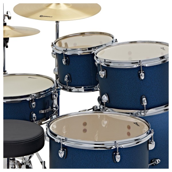 Premier Revolution 22” 5pc Low Volume Drum Kit Bundle, Blue Stardust