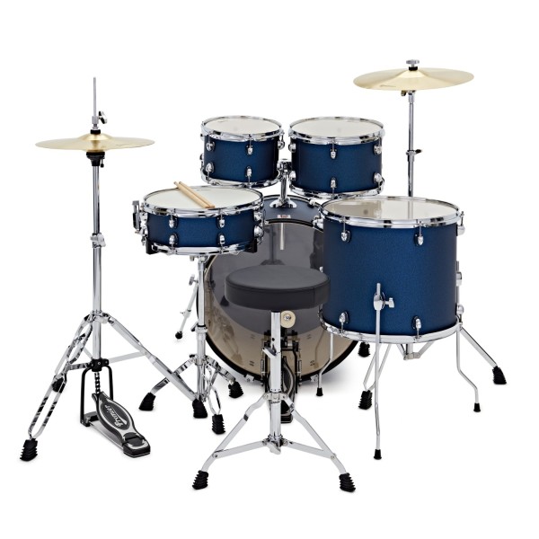 Premier Revolution 22” 5pc Low Volume Drum Kit Bundle, Blue Stardust