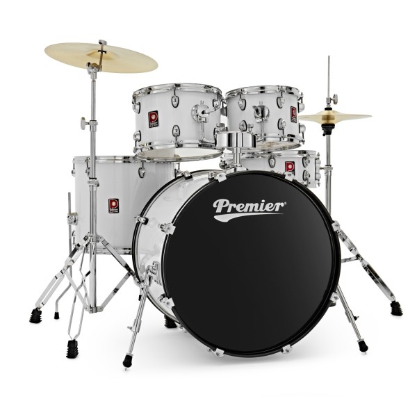 Premier Revolution 22” 5pc Low Volume Drum Kit Bundle, White