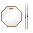 RealFeel Evans Attacktile Mountable Drum Pad & Promark 5A Hickory Sticks, 10 Inch