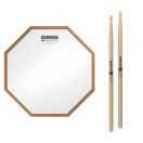 RealFeel Evans Attacktile Mountable Drum Pad & Promark 5B Hickory Sticks, 10 Inch